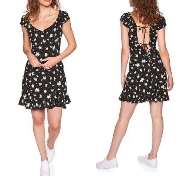 Free People Like A Lady Orange Slice Ruffle Mini Dress - Picture 3 of 5